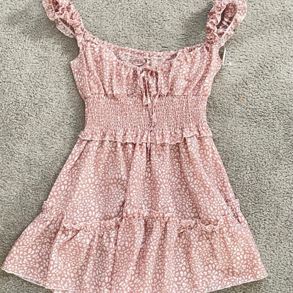 Pink and White Milkmaid Dress